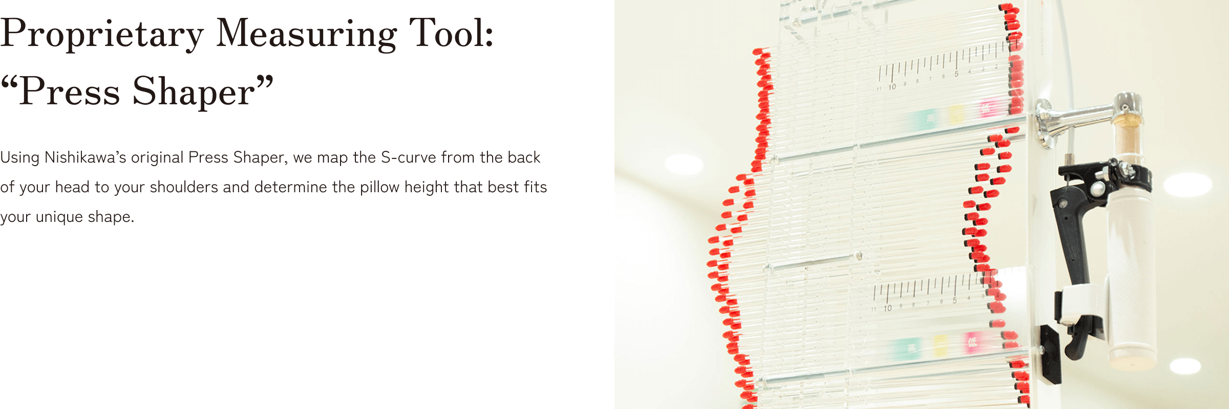 Proprietary Measuring Tool: “Press Shaper”